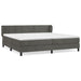 Pat box spring cu saltea, gri închis, 200x200 cm, catifea - WALTI WALTI