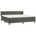Pat box spring cu saltea, gri închis, 200x200 cm, catifea - WALTI WALTI