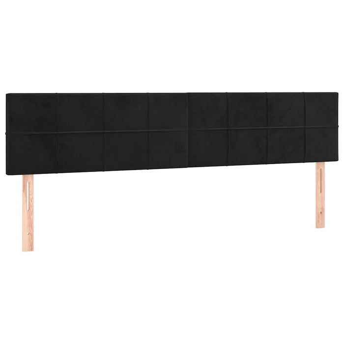 Pat box spring cu saltea, negru, 200x200 cm, catifea WALTI