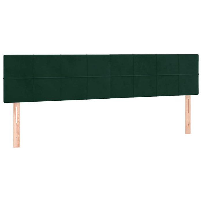 Pat box spring cu saltea, verde închis, 200x200 cm, catifea WALTI