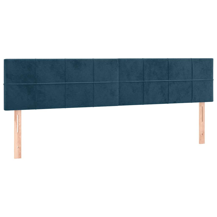 Pat box spring cu saltea, albastru închis, 200x200 cm, catifea WALTI