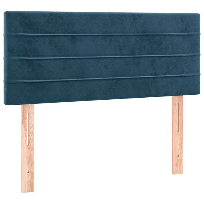 Pat box spring cu saltea, albastru închis, 80x200 cm, catifea - WALTI WALTI