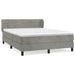 Pat box spring cu saltea, gri deschis, 140x200 cm, catifea - WALTI WALTI
