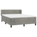 Pat box spring cu saltea, gri deschis, 140x200 cm, catifea - WALTI WALTI