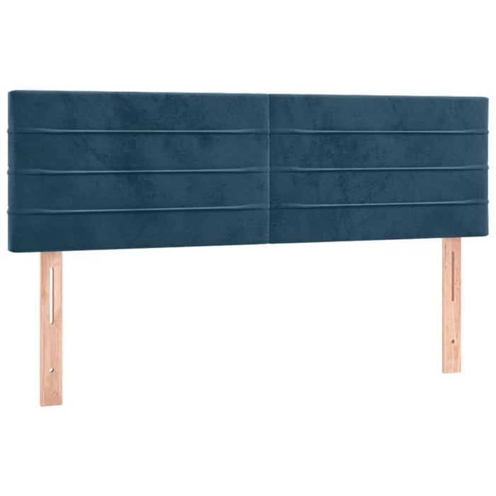 Pat box spring cu saltea, albastru închis, 140x200 cm, catifea - WALTI WALTI