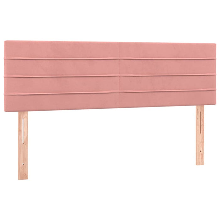 Pat box spring cu saltea, roz, 140x200 cm, catifea WALTI
