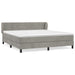 Pat box spring cu saltea, gri deschis, 160x200 cm, catifea - WALTI WALTI