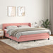Pat box spring cu saltea, roz, 160x200 cm, catifea - WALTI WALTI