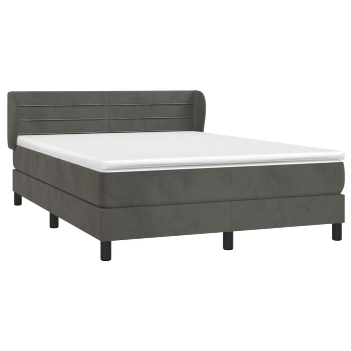 Pat box spring cu saltea, gri închis, 180x200 cm, catifea - WALTI WALTI