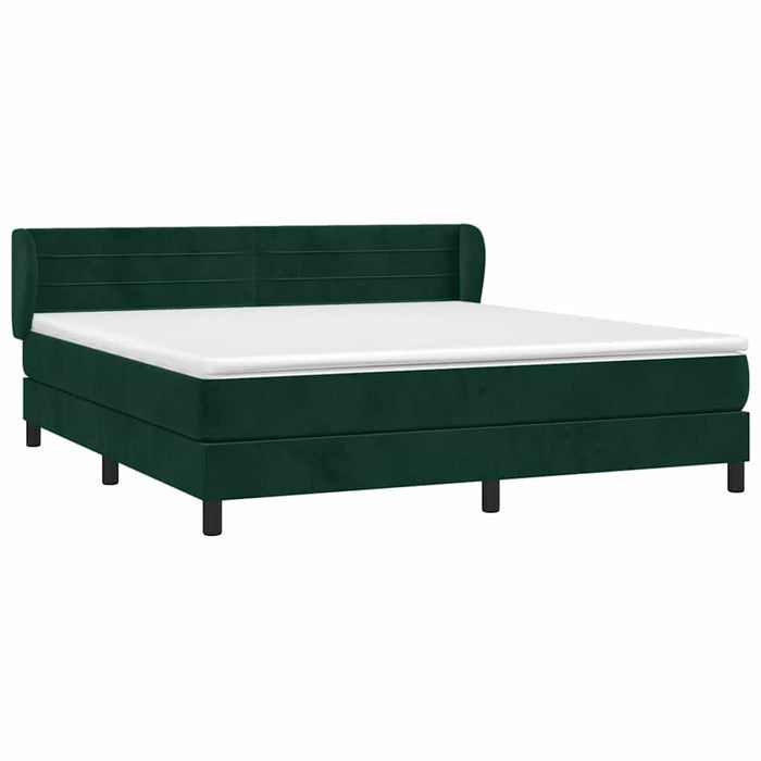 Pat box spring cu saltea, verde închis, 180x200 cm, catifea - WALTI WALTI