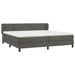 Pat box spring cu saltea, gri închis, 200x200 cm, catifea - WALTI WALTI