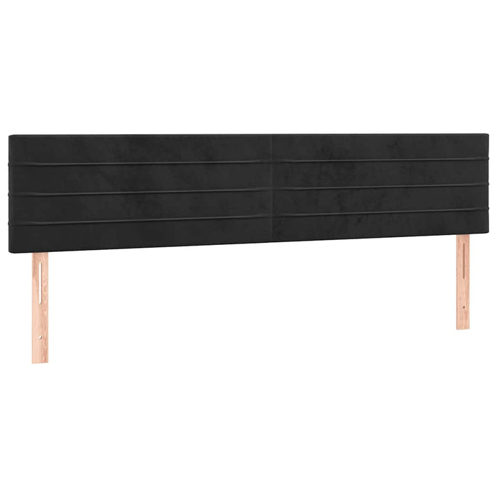 Pat box spring cu saltea, negru, 200x200 cm, catifea WALTI