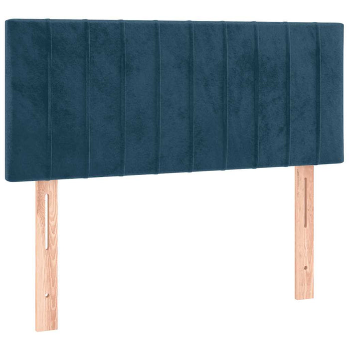 Pat box spring cu saltea, albastru închis, 80x200 cm, catifea - WALTI WALTI