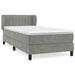 Pat box spring cu saltea, gri deschis, 90x200 cm, catifea - WALTI WALTI