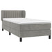Pat box spring cu saltea, gri deschis, 90x200 cm, catifea - WALTI WALTI