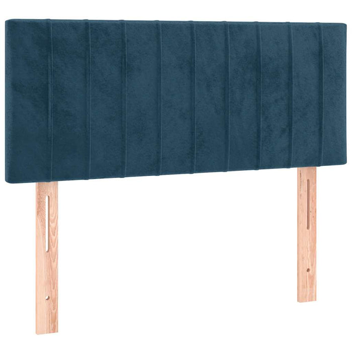 Pat box spring cu saltea, albastru închis, 90x200 cm, catifea - WALTI WALTI