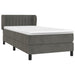 Pat box spring cu saltea, gri închis, 100x200 cm, catifea - WALTI WALTI