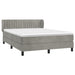 Pat box spring cu saltea, gri deschis, 140x190 cm, catifea - WALTI WALTI