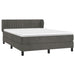Pat box spring cu saltea, gri închis, 140x200 cm, catifea - WALTI WALTI