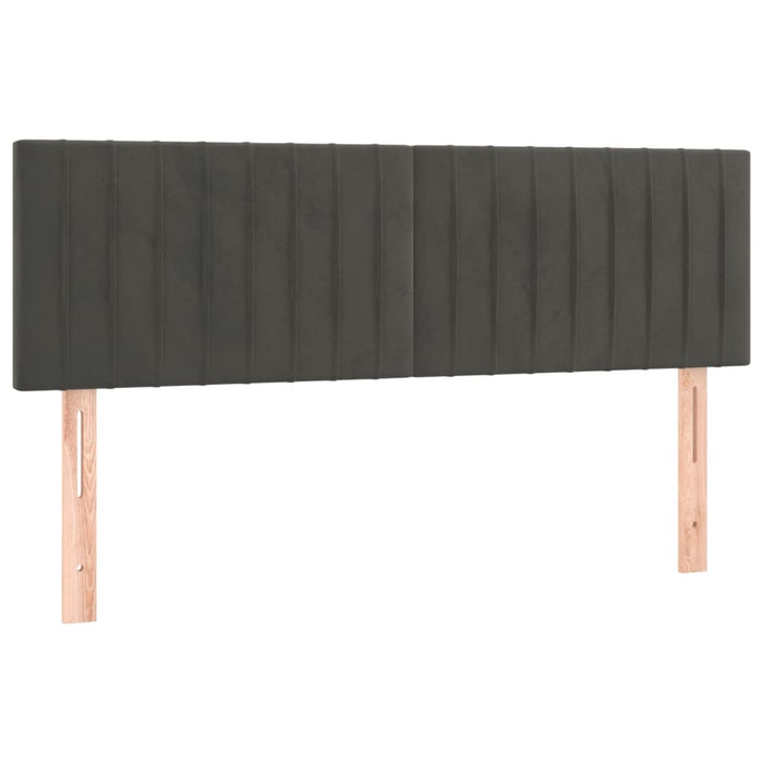 Pat box spring cu saltea, gri închis, 140x200 cm, catifea - WALTI WALTI