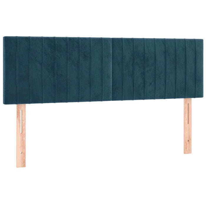 Pat box spring cu saltea, albastru închis, 140x200 cm, catifea - WALTI WALTI