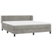 Pat box spring cu saltea, gri deschis, 160x200 cm, catifea - WALTI WALTI