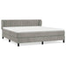 Pat box spring cu saltea, gri deschis, 180x200 cm, catifea - WALTI WALTI