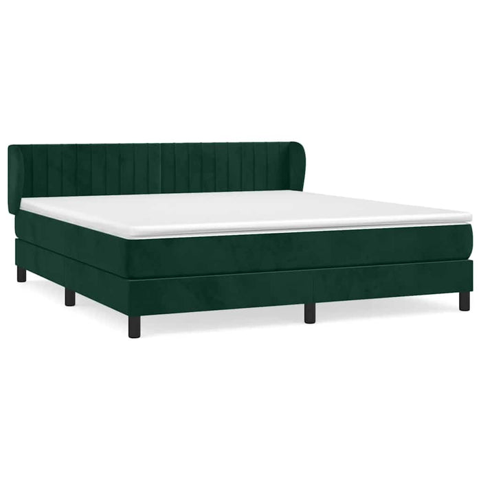 Pat box spring cu saltea, verde închis, 180x200 cm, catifea - WALTI WALTI