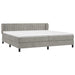 Pat box spring cu saltea, gri deschis, 200x200 cm, catifea - WALTI WALTI