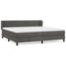 Pat box spring cu saltea, gri închis, 200x200 cm, catifea - WALTI WALTI