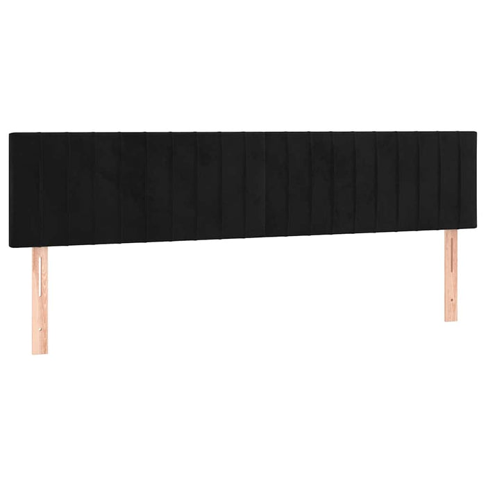 Pat box spring cu saltea, negru, 200x200 cm, catifea WALTI