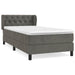 Pat box spring cu saltea, gri închis, 80x200 cm, catifea - WALTI WALTI