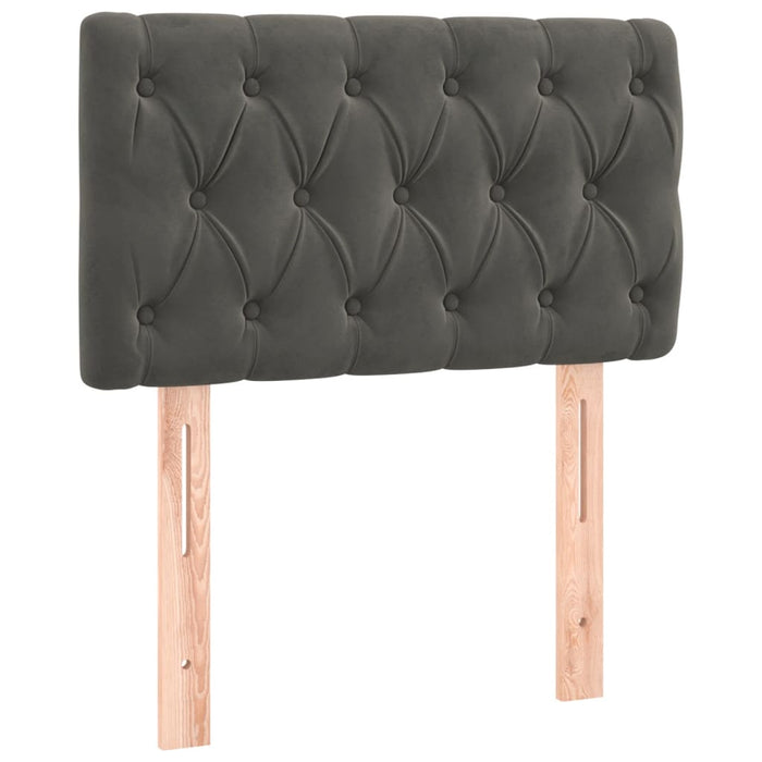 Pat box spring cu saltea, gri închis, 80x200 cm, catifea - WALTI WALTI