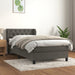 Pat box spring cu saltea, gri închis, 80x200 cm, catifea - WALTI WALTI