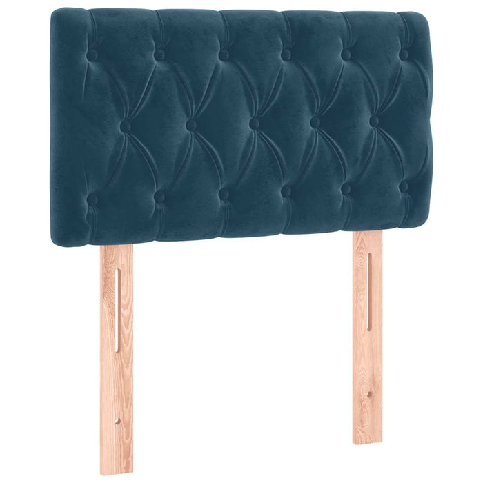 Pat box spring cu saltea, albastru închis, 80x200 cm, catifea - WALTI WALTI