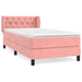 Pat box spring cu saltea, roz, 80x200 cm, catifea - WALTI WALTI