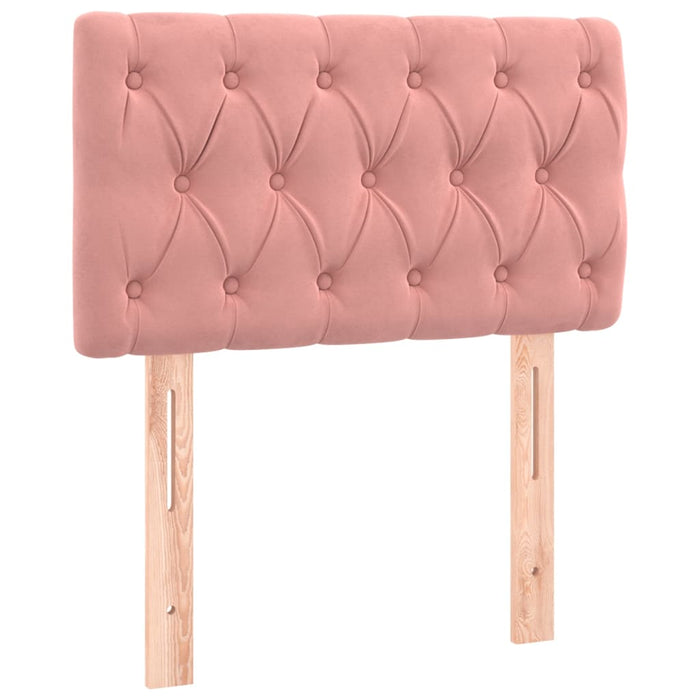 Pat box spring cu saltea, roz, 80x200 cm, catifea - WALTI WALTI