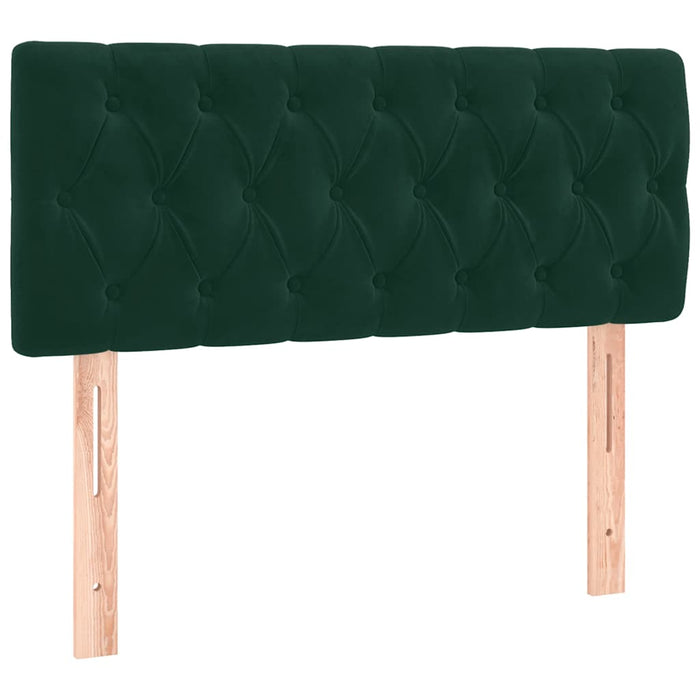 Pat box spring cu saltea, verde închis, 90x190 cm, catifea WALTI