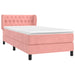 Pat box spring cu saltea, roz, 90x190 cm, catifea - WALTI WALTI
