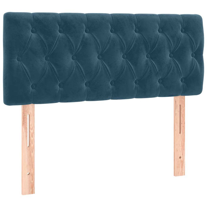 Pat box spring cu saltea, albastru închis, 90x200 cm, catifea - WALTI WALTI