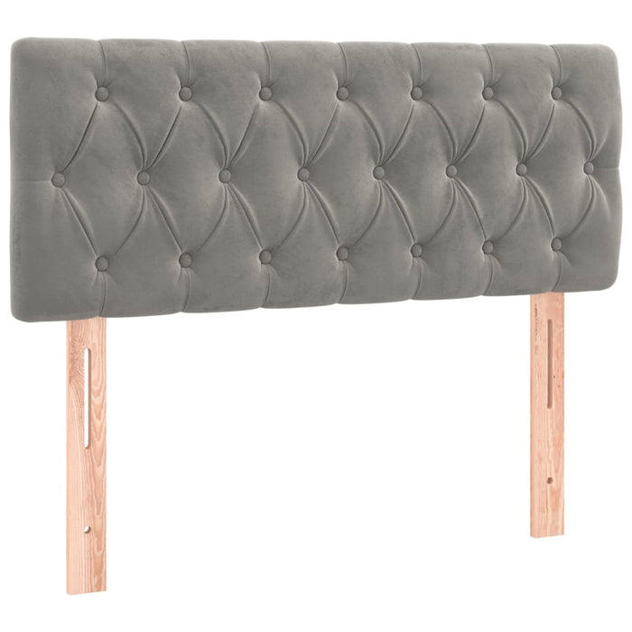 Pat box spring cu saltea, gri deschis, 100x200 cm, catifea - WALTI WALTI