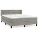 Pat box spring cu saltea, gri deschis, 140x190 cm, catifea - WALTI WALTI