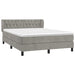 Pat box spring cu saltea, gri deschis, 140x190 cm, catifea - WALTI WALTI