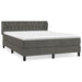 Pat box spring cu saltea, gri închis, 140x190 cm, catifea - WALTI WALTI