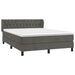 Pat box spring cu saltea, gri închis, 140x190 cm, catifea - WALTI WALTI