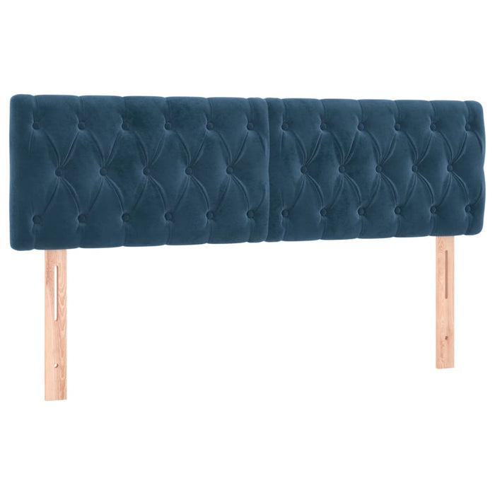 Pat box spring cu saltea, albastru închis, 140x190 cm, catifea - WALTI WALTI