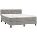 Pat box spring cu saltea, gri deschis, 140x200 cm, catifea - WALTI WALTI