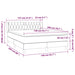 Pat box spring cu saltea, gri deschis, 140x200 cm, catifea - WALTI WALTI