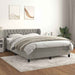 Pat box spring cu saltea, gri deschis, 140x200 cm, catifea - WALTI WALTI
