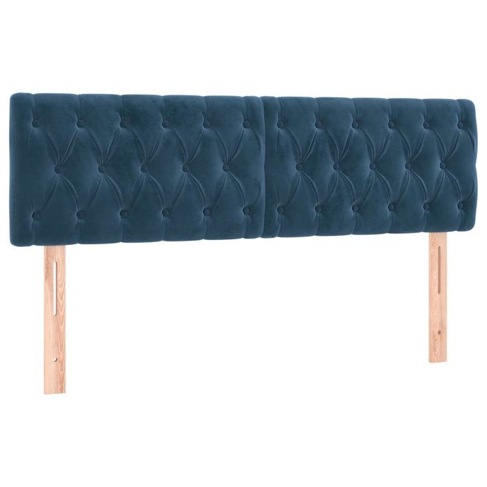 Pat box spring cu saltea, albastru închis, 140x200 cm, catifea - WALTI WALTI